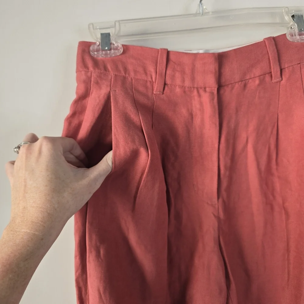Wilfred The Effortless Pant Linen High Waist Wide Leg 0 Moroccan Spice Pink
